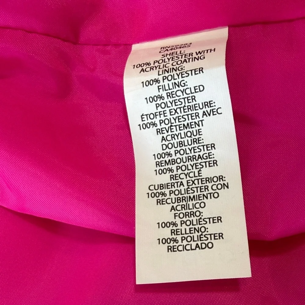 Place Hot Pink Kids Puffer Jacket with front pockets Zipper Girl’s M 7/8 NWOT